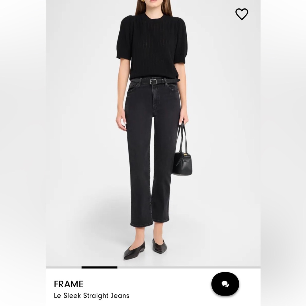 Frame le sleek straight ankle jeans size 28 meteor fade black highwaist